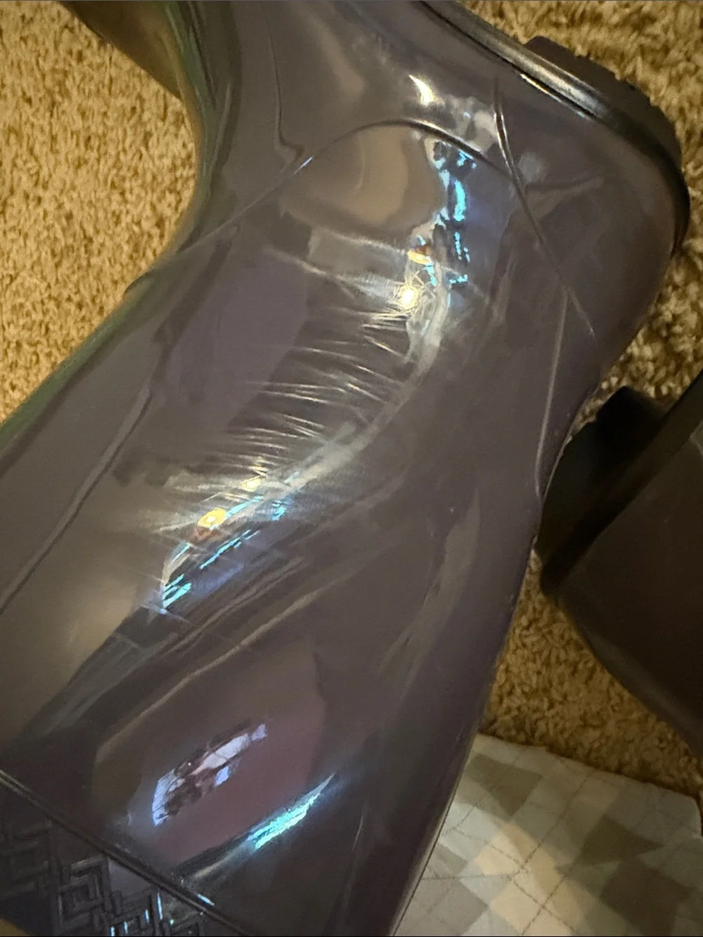 UGG Glossy Mid-Calf Rain Boot in Taupe Gray